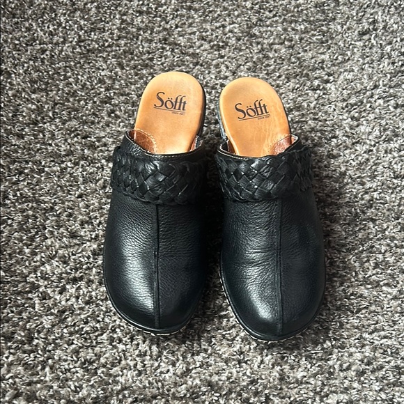 Sofft Shoes - Women's Black Leather Mules